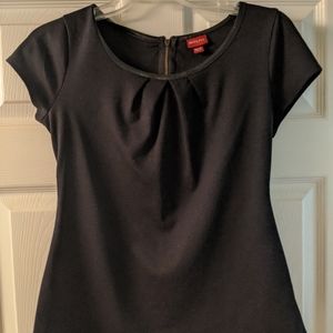 Black Top with Leather Trim